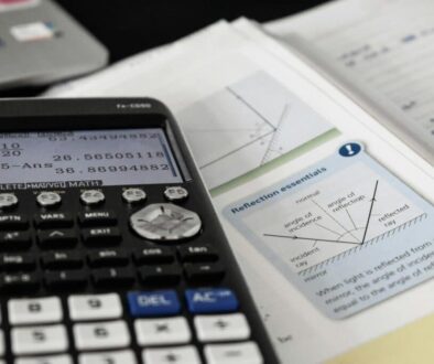 Calculator and textbook on reflection principles.